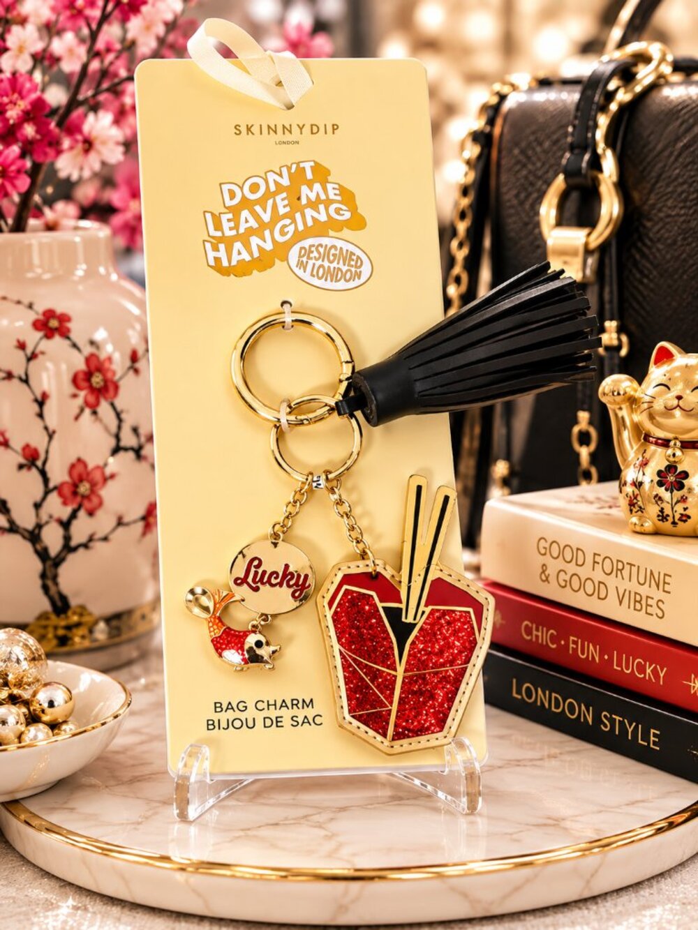 Skinnydip London “Lucky” Chinese Takeout Bag Charm / Keychain